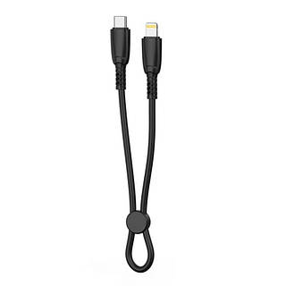 Кабель USB Type-C to Lightning XO силіконовий 0,25 м 27W чорний (661329)