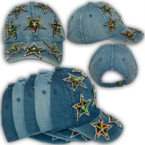 Джинсова кепка з камінням, зірки, 1765_3, р. 54, фото 1