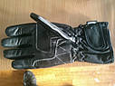 Зимові Мото-штаночки Thinsulate чорні шкіряні краги утеплені, фото 2