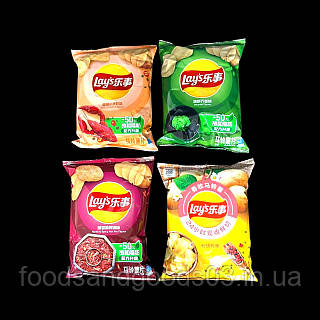 Lay’s China Assorted (Wasabi / Hot Pot / Crayfish / Pepper)  70 грам (набір 4 штуки)