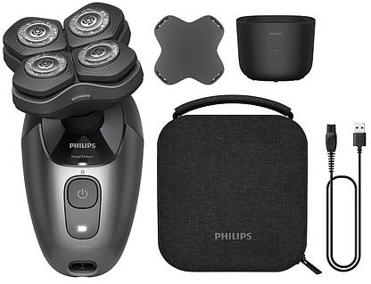 Бритва електр. для голови  Philips роторна Pro Series 7000,  бритв.головок-4, Li-Ion, сух.+волог., кейс для збреріг., чорний