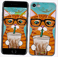 Силіконовий чохол Endorphone на iPhone 8 Зеленоокий кіт в окулярах (4054u-1031-26985), E17C12014