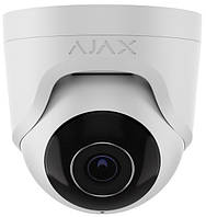 IP-Камера проводная Ajax TurretCam, 8мп, 4мм, Poe, True WDR, IP 65, ИК 35м, аудио, угол обзора 75°до 85°, купольная, белая