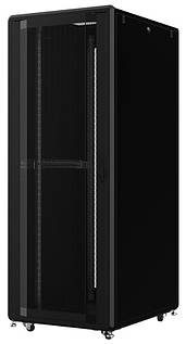 Шкаф MIRSAN 19", 32U, GTS, перфорация 63%, 600x1100 мм, максимально 2000 кг, черный