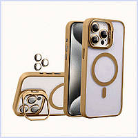 Чехол с подставкой U1 Magsafe Case для Apple iPhone 14 Pro Gold Brown 573X49C01