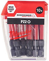 Біти Milwaukee Shockwave PZ2х50мм, набір 10шт