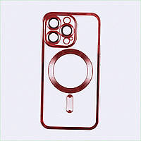 Чехол TPU Metallic Full Camera Magsafe iPhone 13 Pro Red 8T684927K