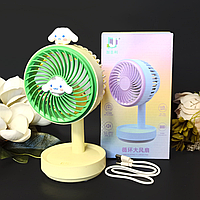💚Дитячий настільний міні-вентилятор "Сіннаморолл", колір Салатовий