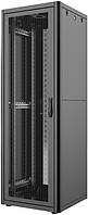 Шкаф MIRSAN 19", 16U, GTN, перфорированные двери, 600x1000 мм, максимально 1000 кг, черный