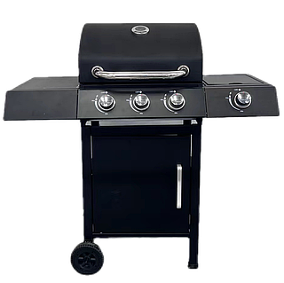 Газовий гриль для кемпінгу 4х2.7 кВт BBQ Meeting BBQ8069 пересувний гриль газовий барбекю гриль з 4 конфорками грилі та барбекю