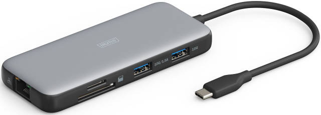 Док-станция DIGITUS USB-C > 2xHDMI/2xUSB-A/USB-C/SD/MicroSD/RJ54