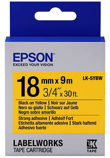 Картридж с лентой Epson LK5YBW принтеров LW-400/LW-400VP/LW-600P/LW-700/LW-Z710/LW-900P/LW-1000P/LW-Z5000BE Strng adh Blk/Yell