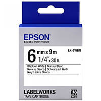 Картридж с лентой Epson LK2WBN принтеров LW-300/LW-400/LW-400VP/LW-600P/LW-700/LW-Z710/LW-900P/LW-1000P/LW-Z5000BE Std Blk/Wht