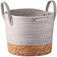 Корзина ARDESTO Minimalism 23х23х19см, бумажная шпагат, рогожка, серая