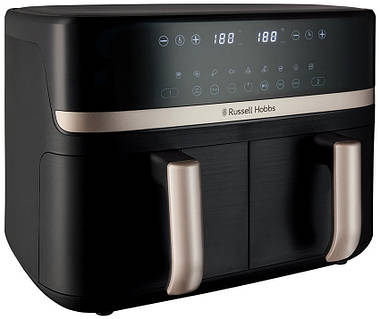 Мультипечь Russell Hobbs Satis Fry DualBaske 2800Вт, чаша-4.5/4.5л, сенсорное управ., 9 авто. программм, пластик, черный