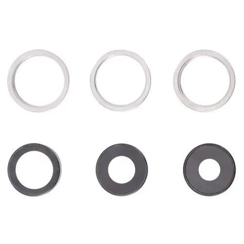 Скло камери iPhone 13 Pro /13 Pro Max сріблясте + кільце, комплект 3 шт., фото 1