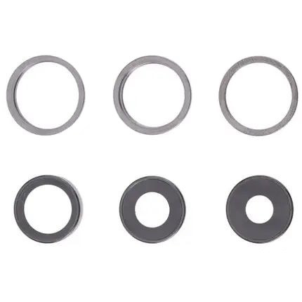 Скло камери iPhone 13 Pro /13 Pro Max сіре, Graphite + кільце, комплект 3 шт., фото 1