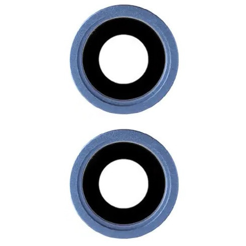 Скло камери iPhone 13 /13 Mini синє+кільце, комплект 2 шт., фото 1