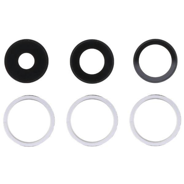 Скло камери iPhone 14 Pro /14 Pro Max сріблясте + кільце, комплект 3 шт., фото 1