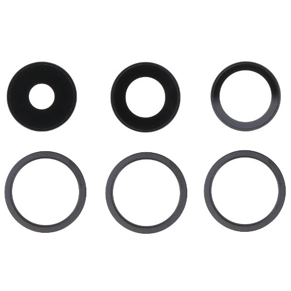 Скло камери iPhone 14 Pro /14 Pro Max чорне, Space Black+ кільце, комплект 3 шт., фото 1