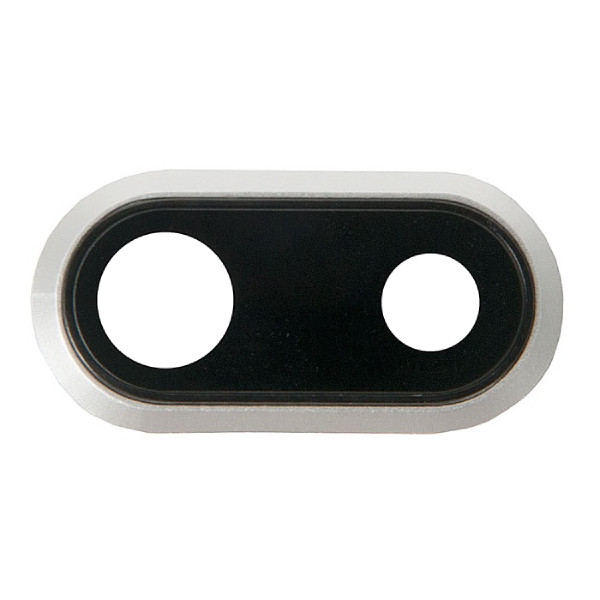 Скло камери iPhone 8 Plus біле + кільце, фото 1