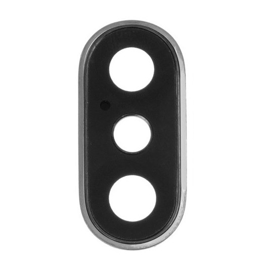 Скло камери iPhone X сріблясте, в рамці, фото 1