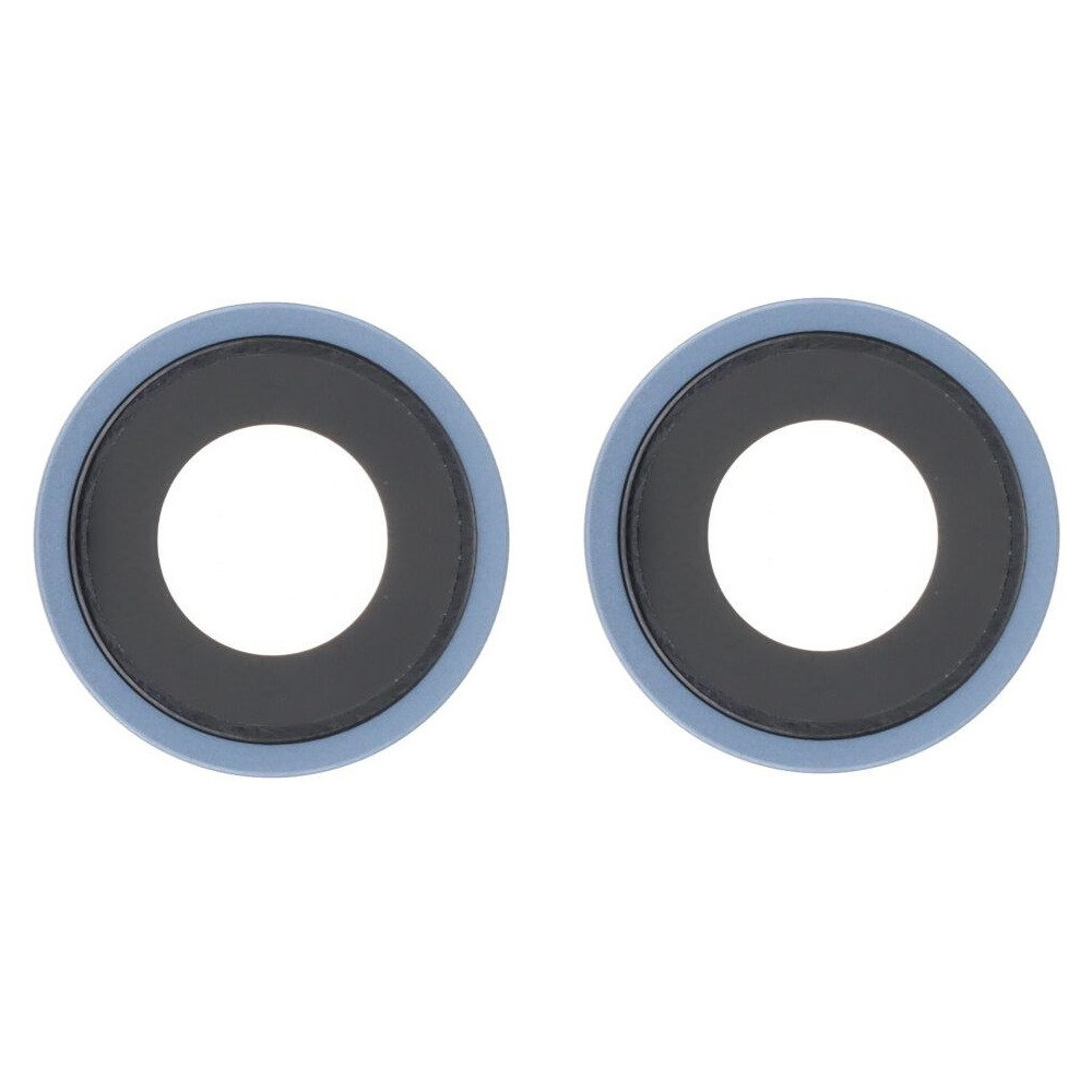 Скло камери iPhone 14 /14 Plus блакитне, Blue+ кільце, комплект 2 шт., фото 1