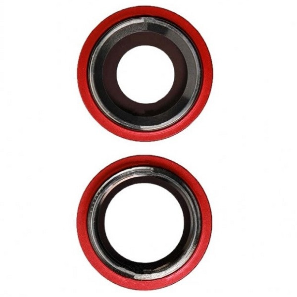 Скло камери iPhone 11 червоне + кільце, комплект 2 шт., фото 1