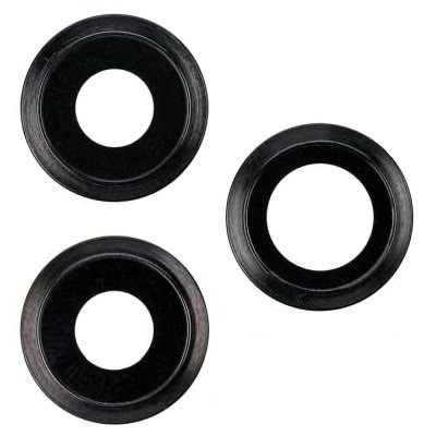 Скло камери iPhone 11 Pro /11 Pro Max чорне, Matte Space Gray + кільце, комплект 3 шт., фото 1