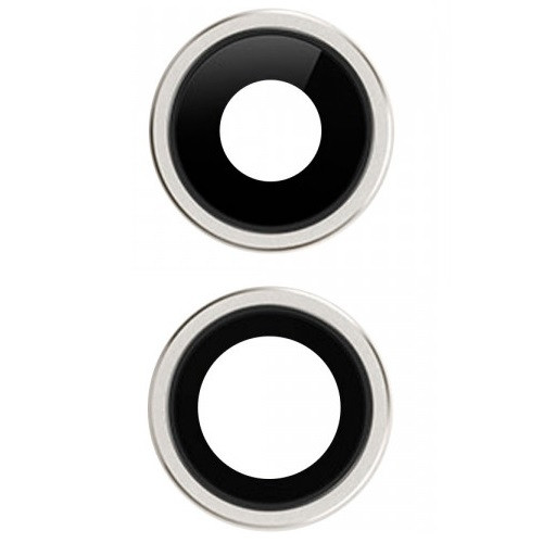 Скло камери iPhone 11 сріблясте + кільце, комплект 2 шт., фото 1