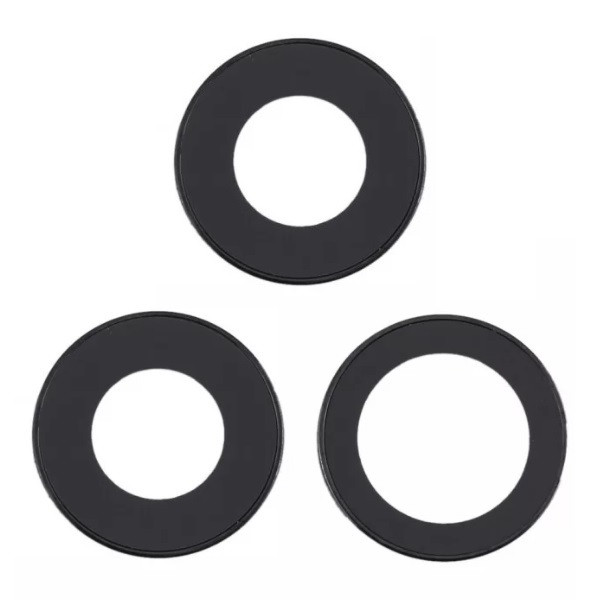 Скло камери iPhone 12 Pro Max чорне, без рамки, комплект 3 шт., фото 1