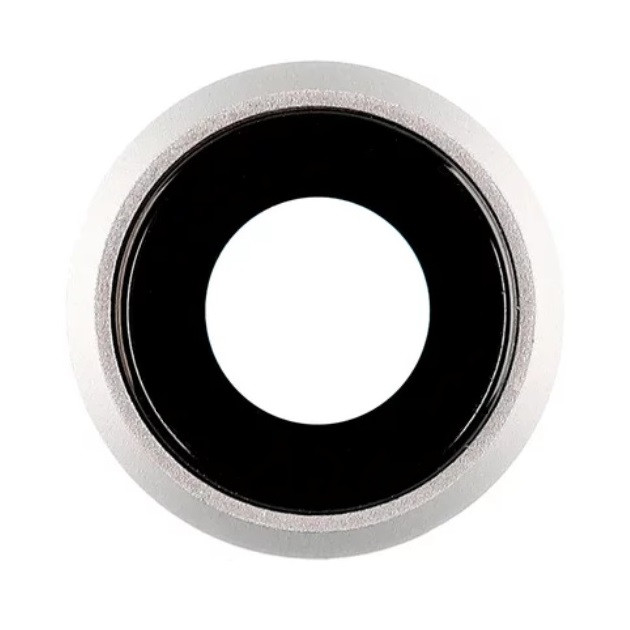 Скло камери iPhone 8 /SE 2020 сріблясте+ кільце, фото 1