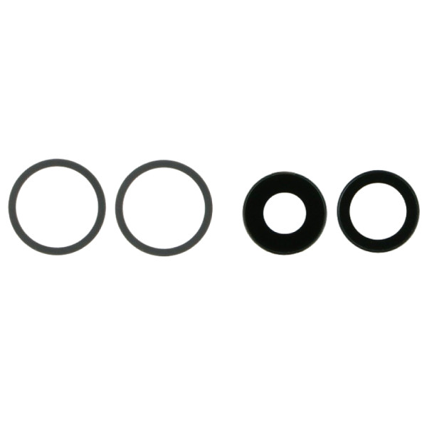 Скло камери iPhone 12 /12 mini чорне + кільце, комплект 2 шт., фото 1