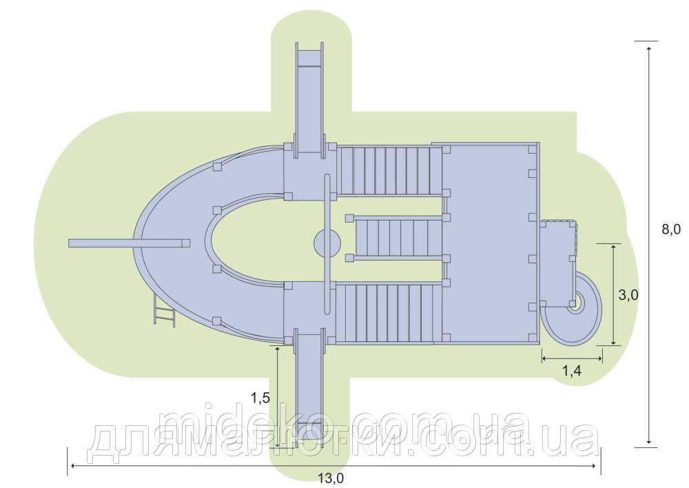 Детский комплекс "Пираты" (высота горки 1,5 м) MIDEKO - фото 3 - id-p33544726