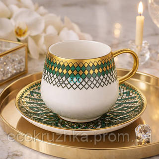 Чайний набір Emerald Mosaic 6 чашок 250 мл і 6 блюдець (999-085)
