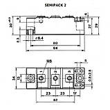 SKKH132/12 E Діодно-тиристорний модуль Semikron Semipack™, фото 2