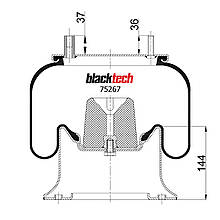 Пневмоподушка FRH/SMB/ROR RML75267C6 (BLACKTECH)