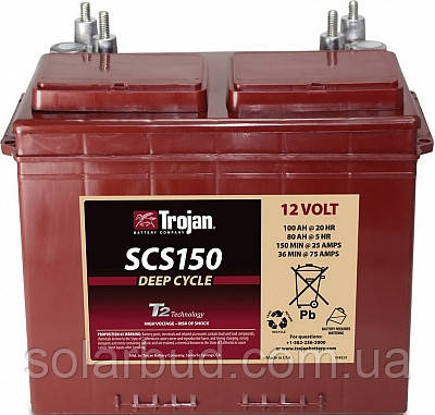 Акумулятор Trojan SCS150 12 В 80 А·год, фото 1