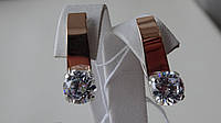 Сережки срібні з золотими вставками, фото 1