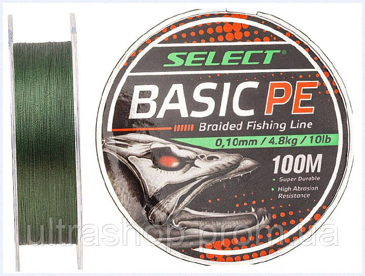 Шнур Select Basic PE Темно-зелений 100 м 0.06мм 3кг/6lb (1870-27-58) H6E7513A92 - фото 1 - id-p2967870118