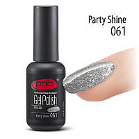 Гель лак PNB, 8 ml № 61 (срібний гліттер)