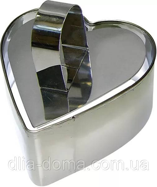 Форма для гарніру та десерту з виштовхувачем неіржавка Серце 8 см Н 4 см, фото 1