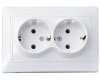 Розетка подвійна 2Р+PE PB16/2-З-Fl-W