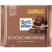 Шоколад молочный с начинкой брауни Ritter Sport Schoko brownie 100 г Германия