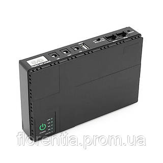 ИБП UPS-36W DC1036P для роутеров/коммутаторов/PON/POE-430, 5/9/12V, 1A/2А, 10400мAh, Black, BOX florentia