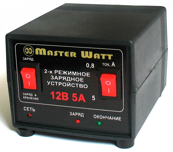 Автоматичний зарядний пристрій 0,8-5А 12В 2-х режимний Masterwatt