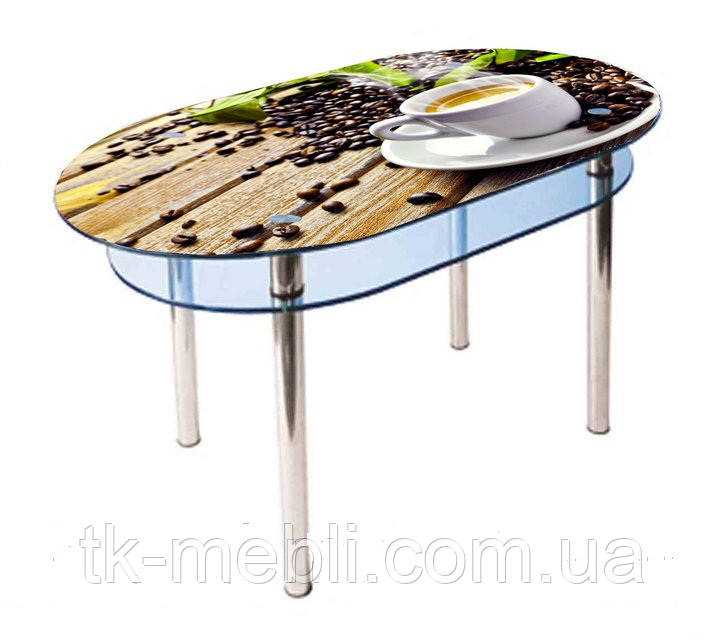 Купить Стол овальный стеклянная столешница с фотопечатью КС-6 ...