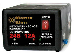 Автоматичний зарядний пристрій для автомобільних акумуляторів 24 В 12 А 2 режимний Masterwatt