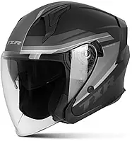 Мотошолом TXR City XL чорно-сірий-білий спортивний