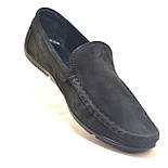 Чоловіче взуття великих розмірів мокасини з нубука літні чорні Rosso Avangard BS Alberto M5 Black Nub, фото 4